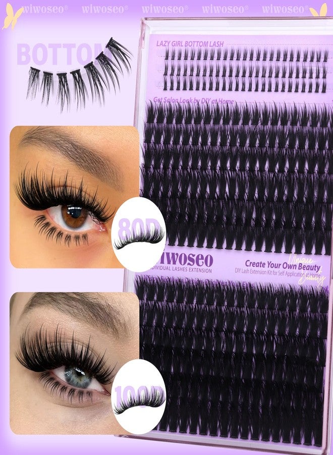 wiwoseo Spikes Lash Clusters with Bottom Lashes Clusters Lash Extension Kit Natural Eyelash Clusters Eyelash Extensions Kit Wispy Lash Clusters Kit Bottom Lashes Clusters with Spikes Individual Lashes - Image 3